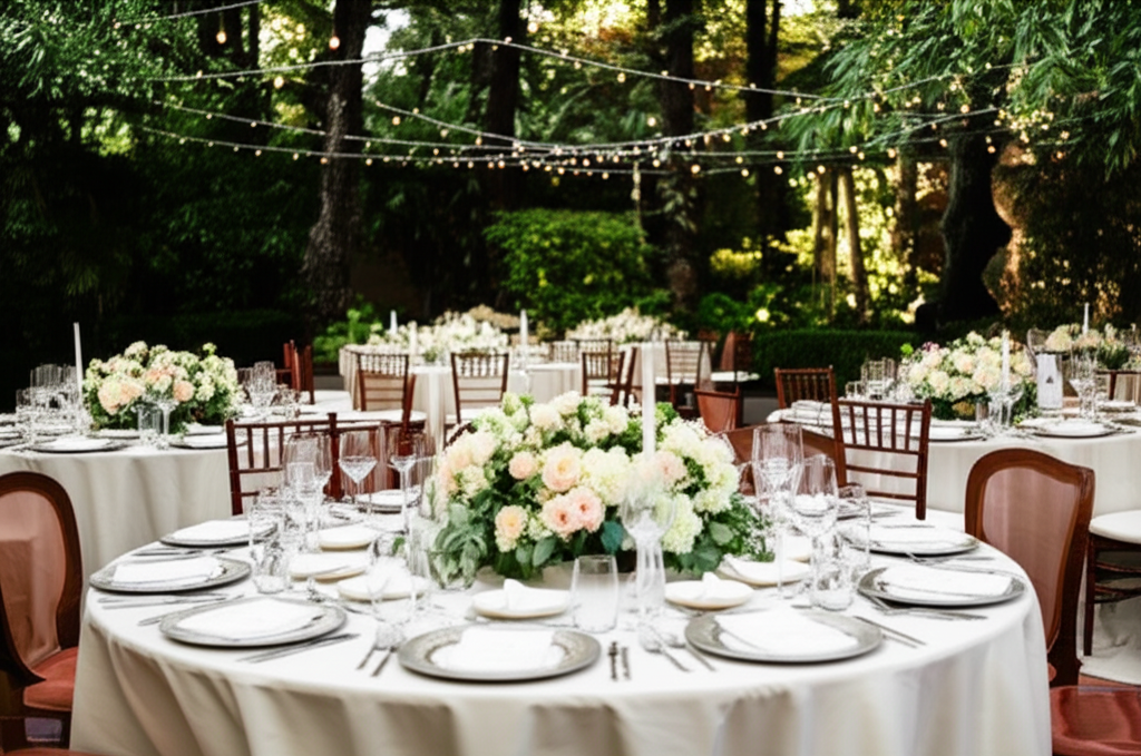 Elegant outdoor catering setup