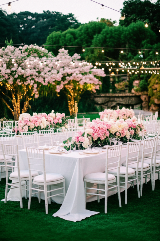 Elegant outdoor wedding reception